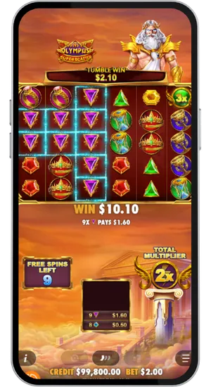 Gates of Olympus Super Scatter Free Spins attivi con moltiplicatore totale e vincite cumulate